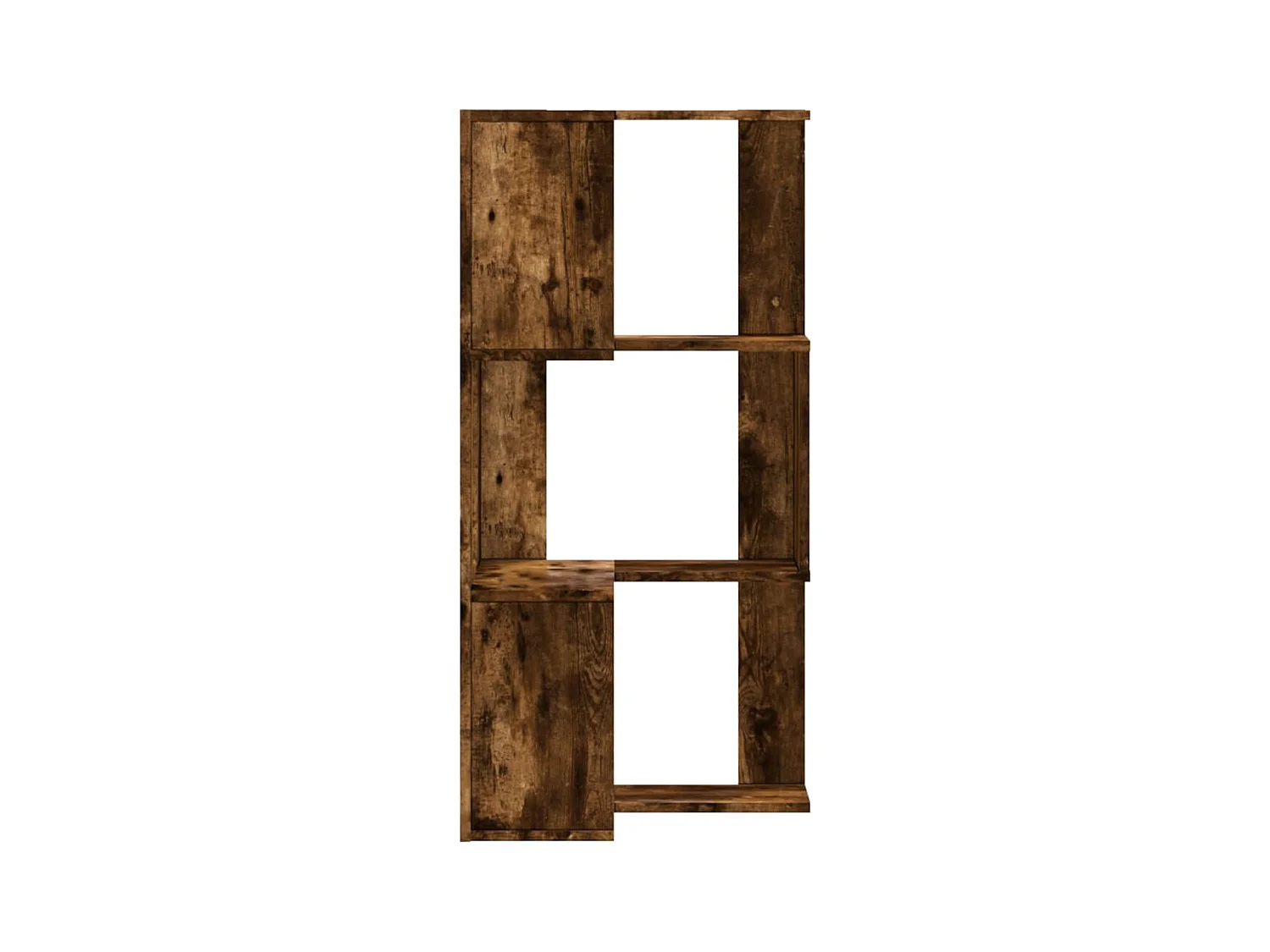Bibliothèque d'angle à 3 niveaux chêne fumé bois d'ingénierie