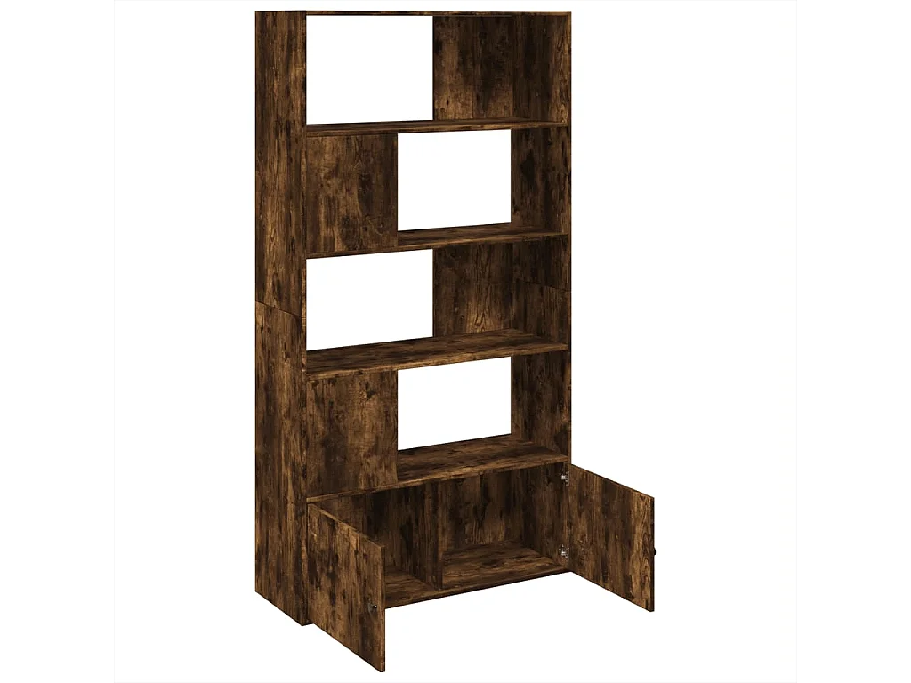 Libreria Angolare 3Ripiani Rovere Fumo 50x50x102 cm Multistrato