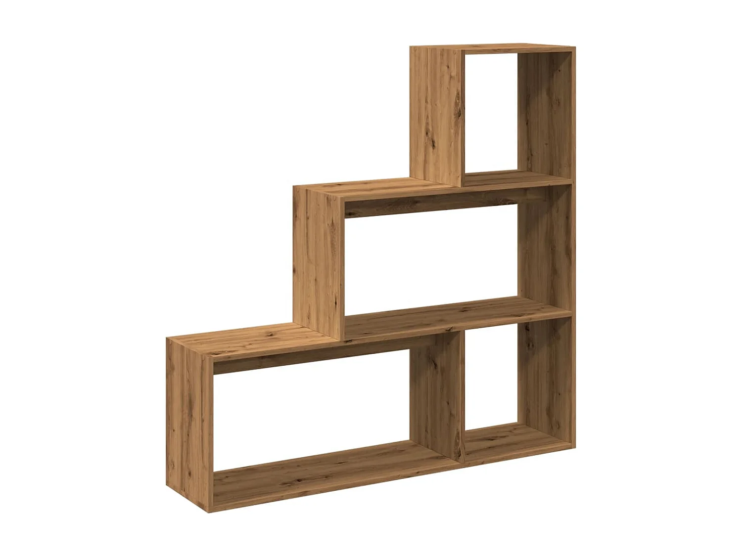 Étagère séparatrice de pièce 3niveaux chêne marron 123x29x123cm