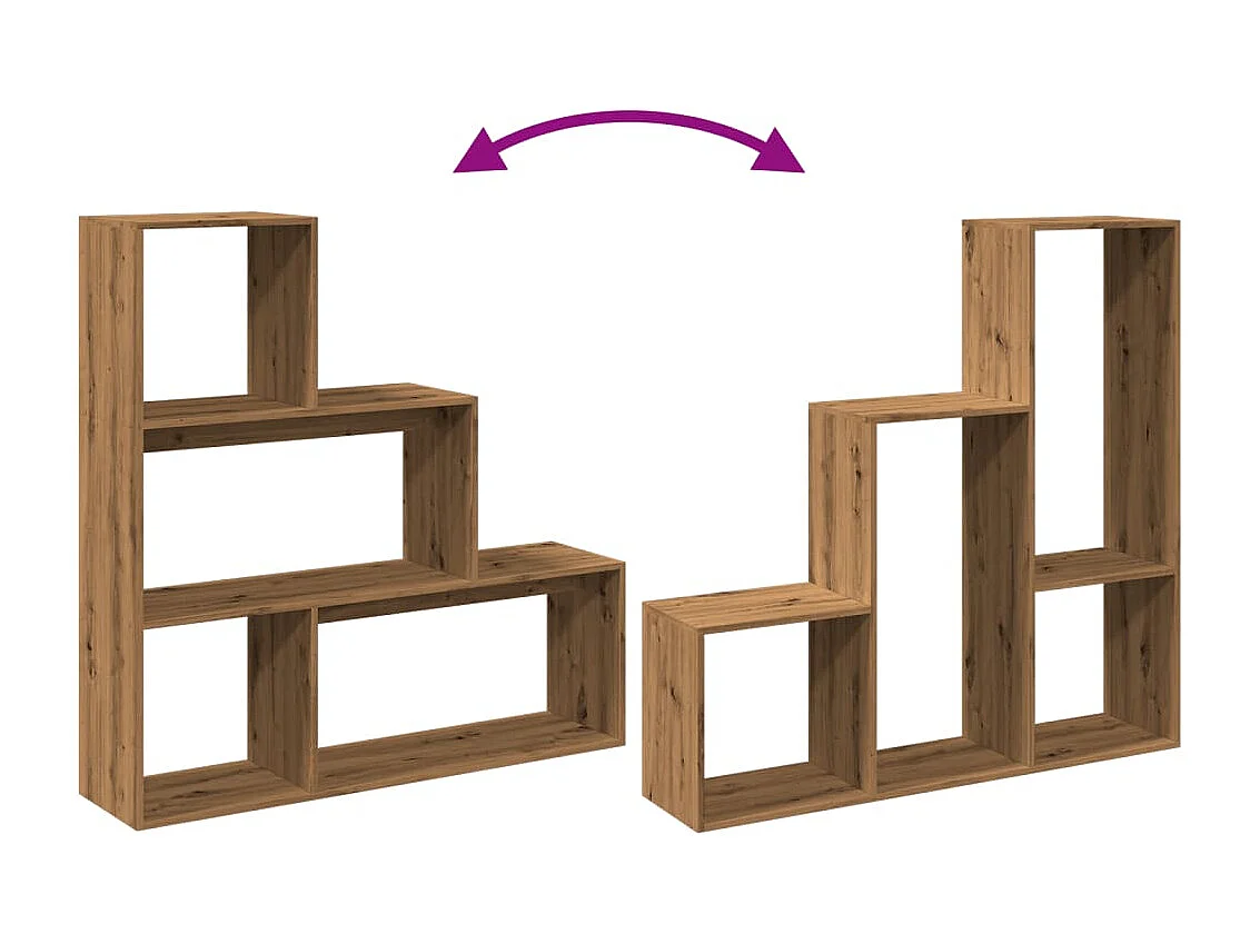 Étagère séparatrice de pièce 3niveaux chêne marron 123x29x123cm