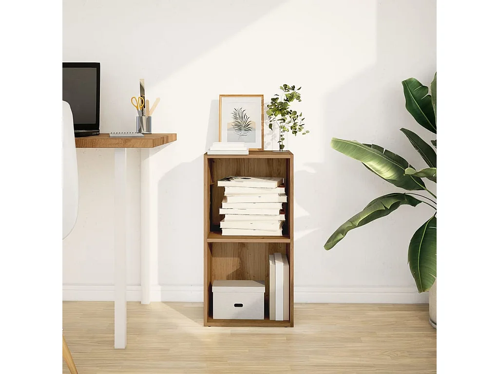 Bibliothèque chêne artisanal 40x30x77 cm bois d'ingénierie