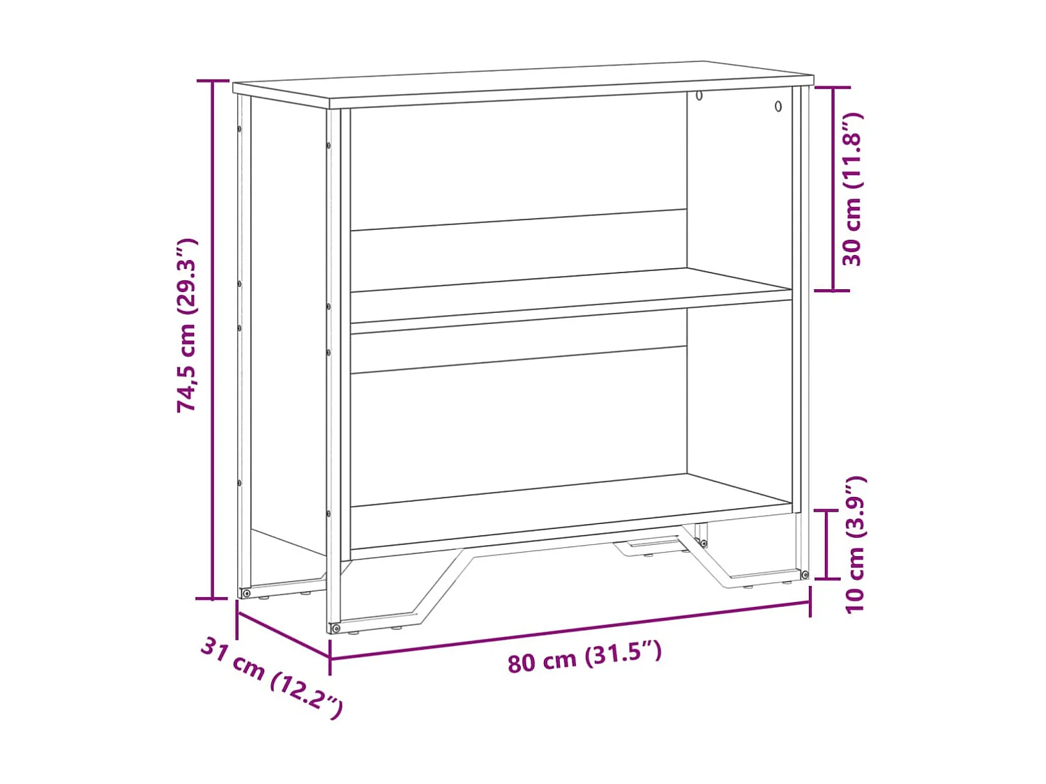 Bibliothèque chêne marron 80x31x137,5 cm bois d'ingénierie
