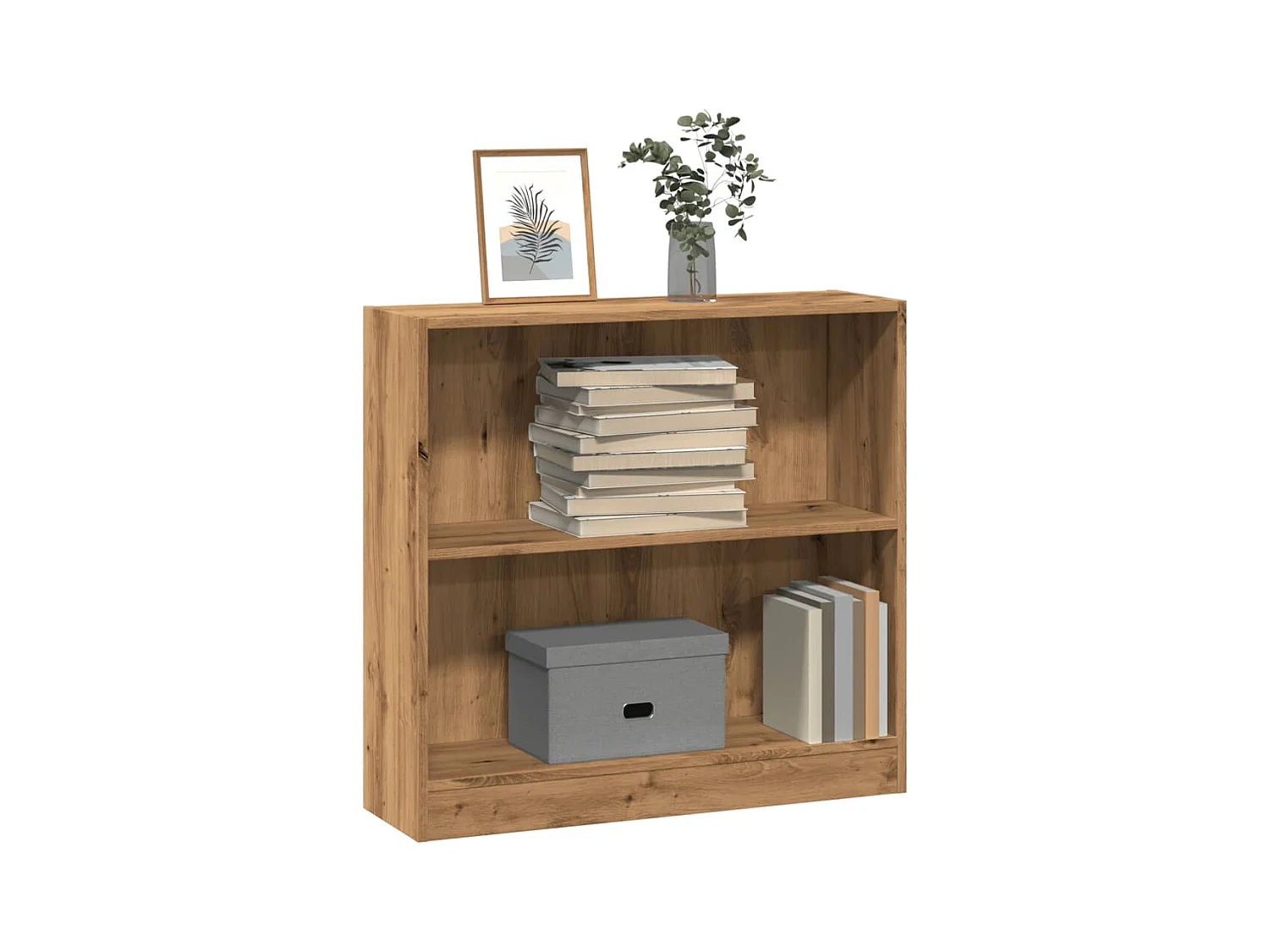 Estantería de madera de ingeniería roble artesanal 80x24x76 cm