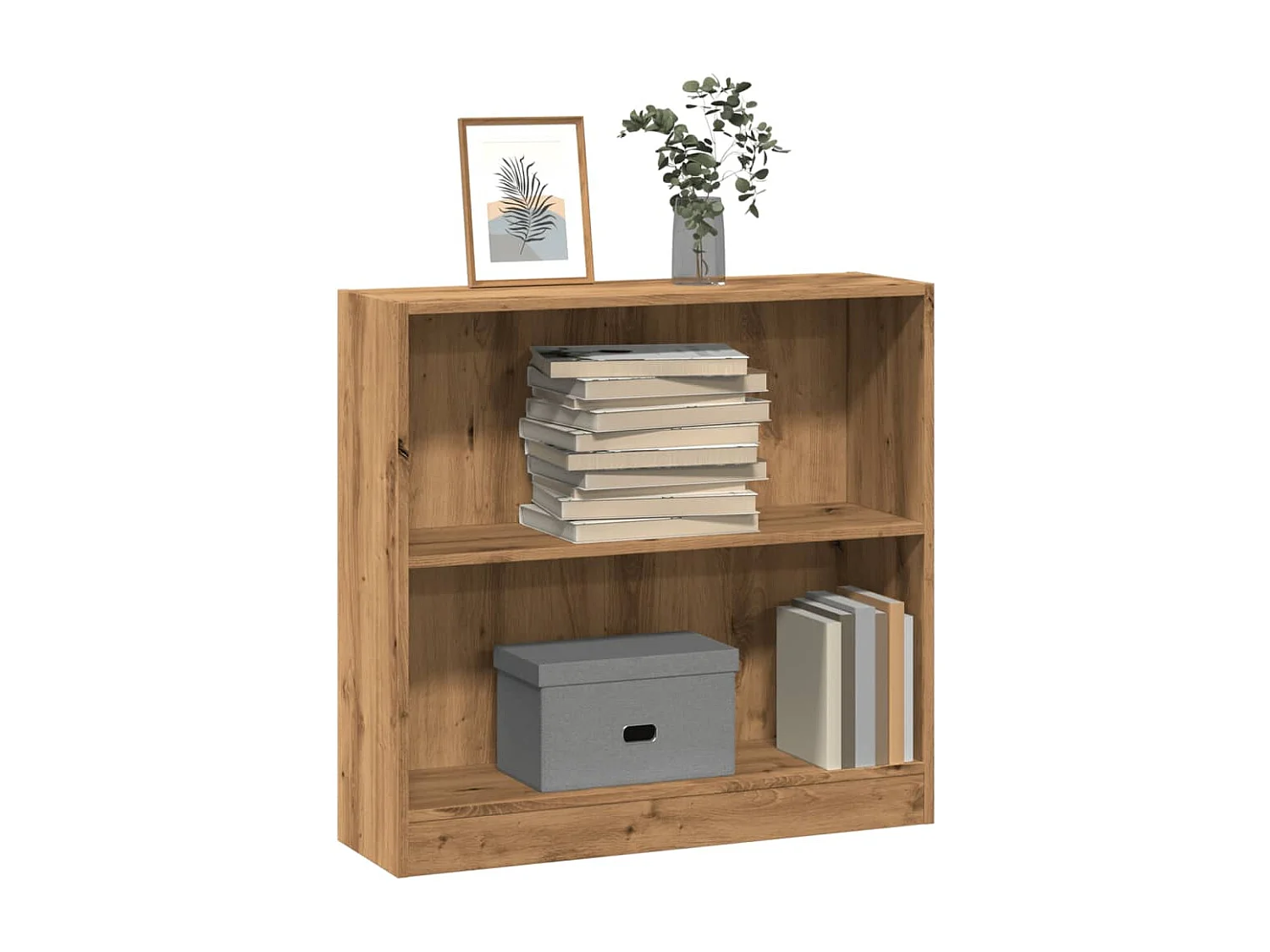 Bibliothèque chêne artisanal 80x24x76 cm bois d'ingénierie