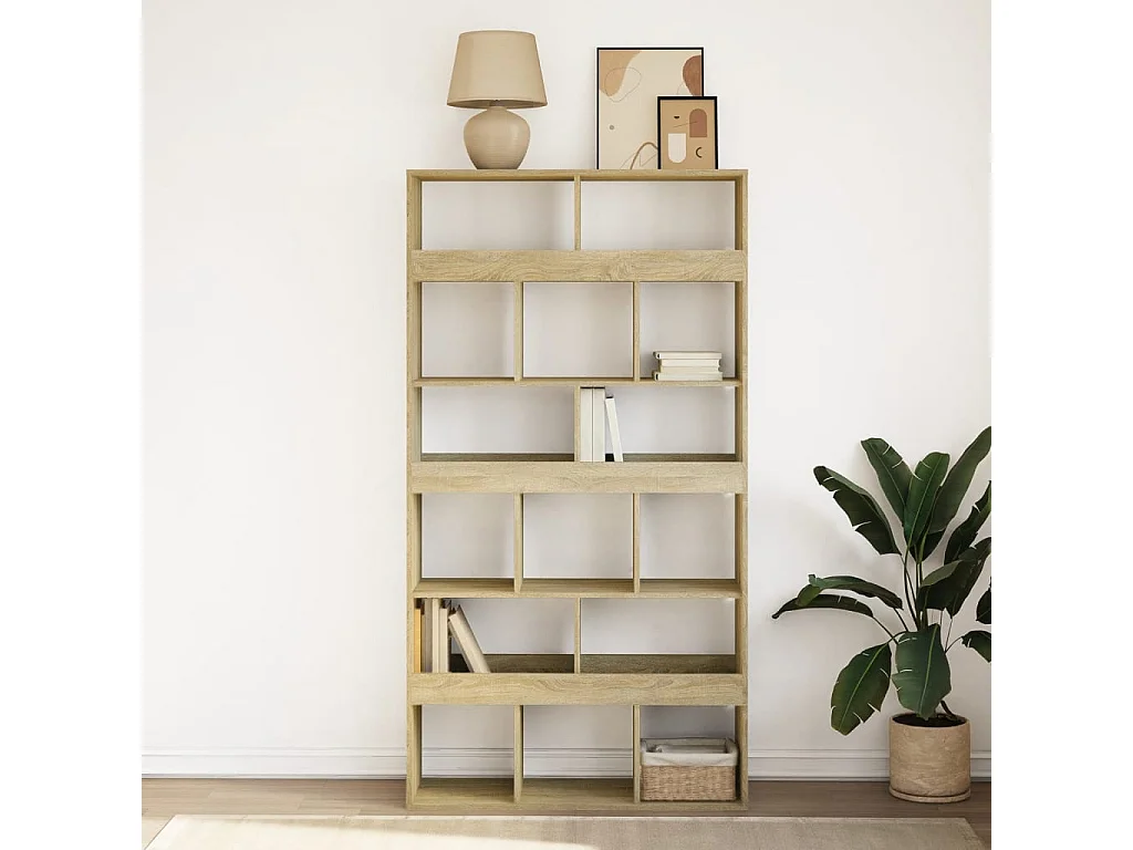 Estantería de madera de ingeniería roble Sonoma 100x33x187,5 cm