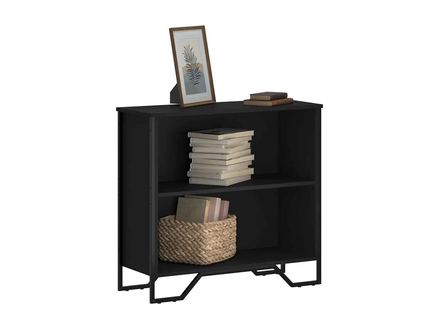 Libreria Nera 80x31x74,5 cm in Legno Multistrato
