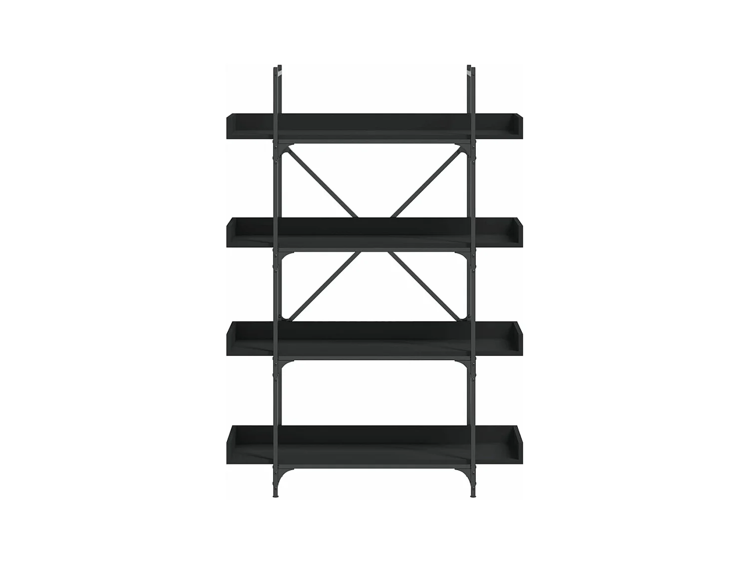 Boekenkast 4-laags 100x33x145,5 cm bewerkt hout zwart
