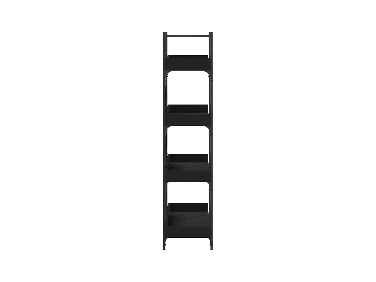 Boekenkast 4-laags 100x33x145,5 cm bewerkt hout zwart
