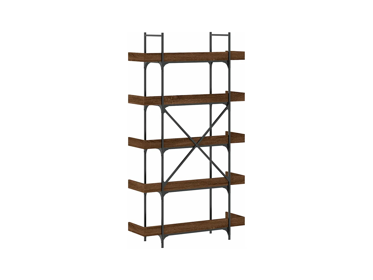 Boekenkast 4-laags 100x33x145,5 cm bewerkt hout zwart