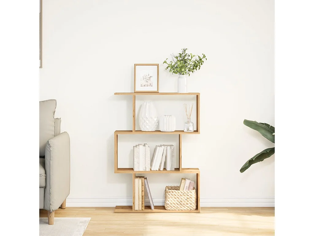 Libreria 3 Ripiani Rovere Artigianale 70x24x97 cm Truciolato