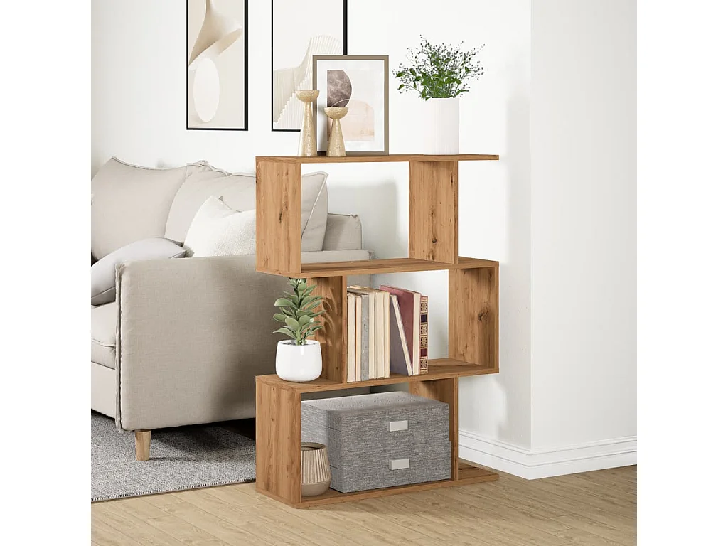 Libreria 3 Ripiani Rovere Artigianale 70x24x97 cm Truciolato