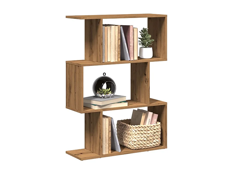 Raumteiler-Bücherregal 3 Fächer Artisan-Eiche 70x24x97 cm