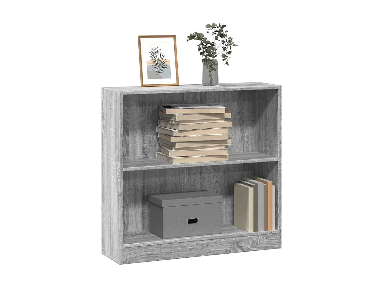 Estantería de madera de ingeniería gris Sonoma 80x24x76 cm