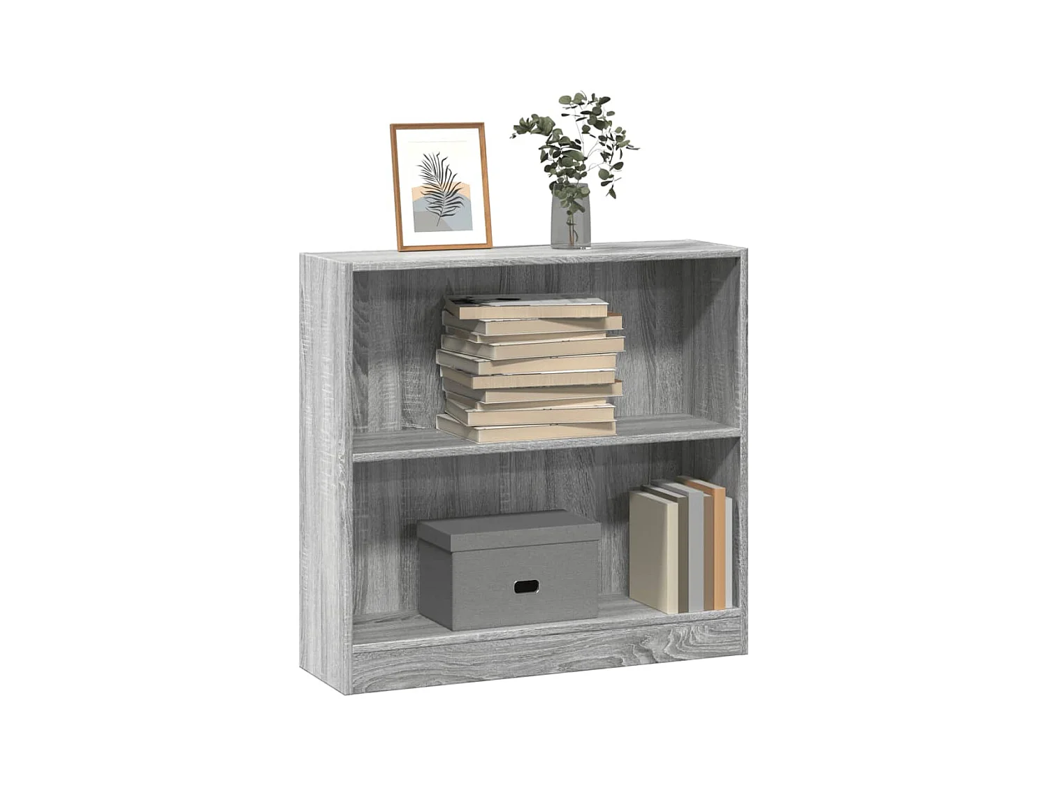 Bibliothèque sonoma gris 80x24x76 cm bois d'ingénierie