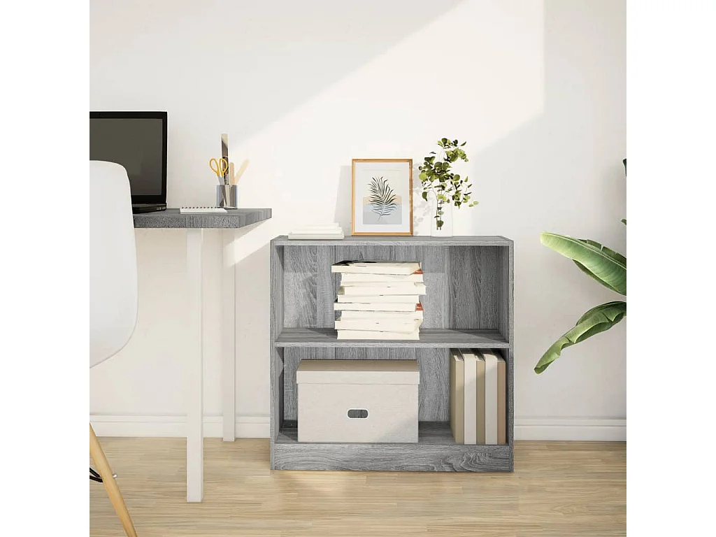 Bibliothèque sonoma gris 80x24x76 cm bois d'ingénierie