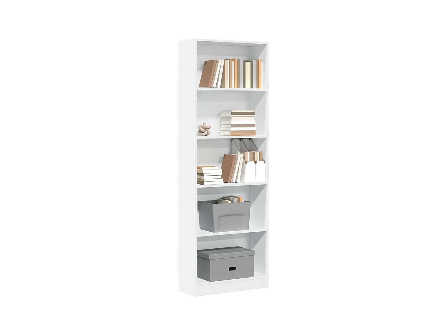 Libreria Bianca 60x24x176 cm in Legno Multistrato