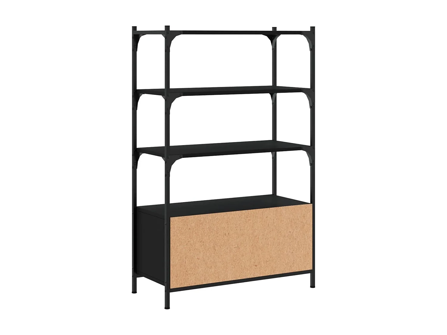 Boekenkast 5-laags 60,5x24x166,5 cm bewerkt hout zwart