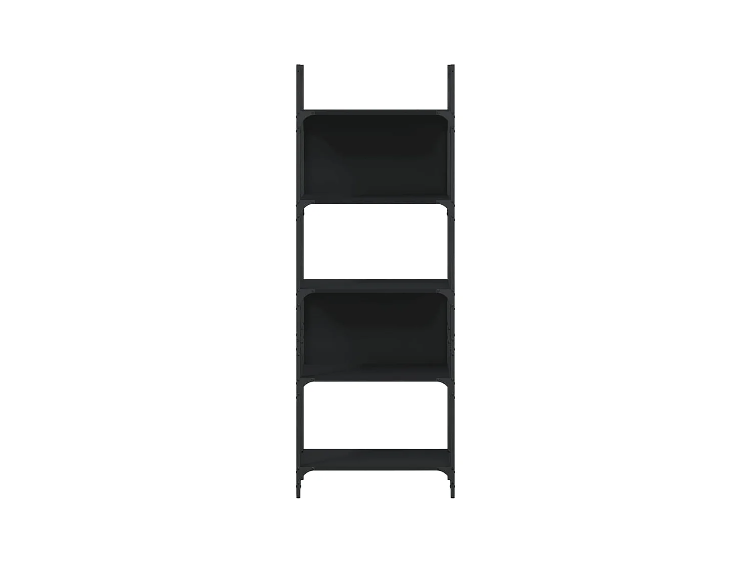 Libreria a 5 Ripiani Nera 60,5x24x166,5 cm in Legno Multistrato