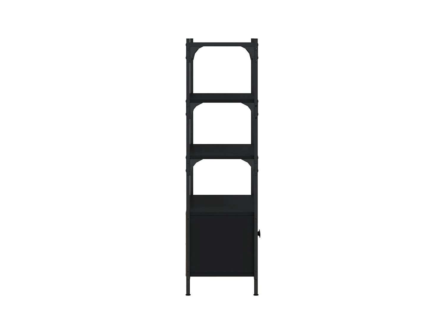 Libreria a 5 Ripiani Nera 60,5x24x166,5 cm in Legno Multistrato