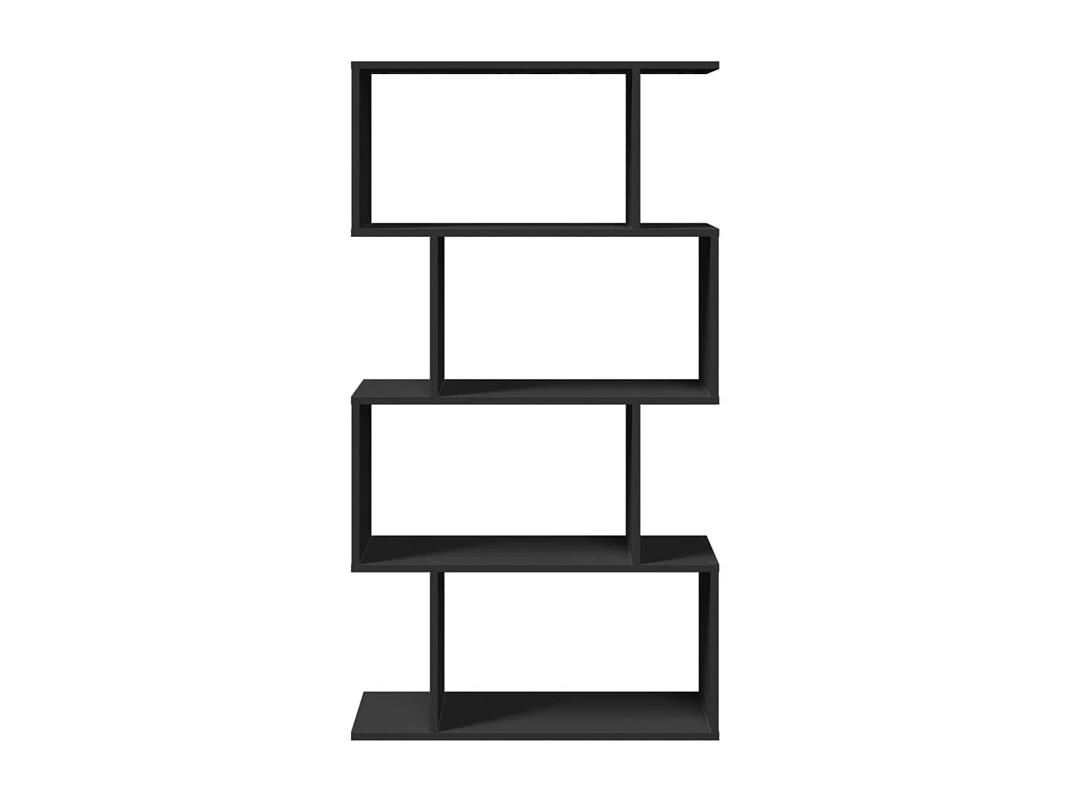 Raumteiler-Bücherregal 4 Böden Schwarz 70x24x129 cm