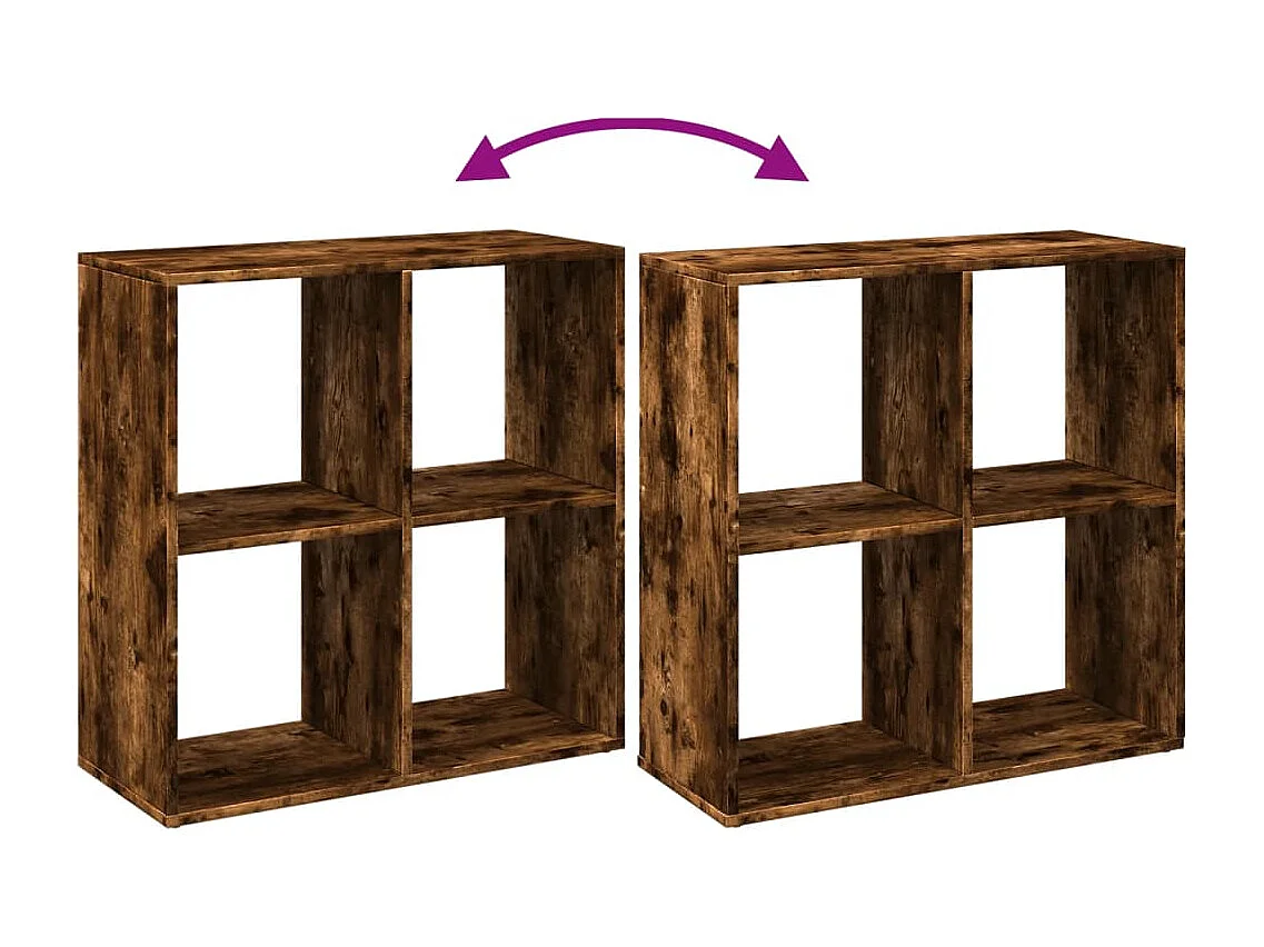 Libreria Rovere Fumo 137,5x29x137,5 cm in Legno Multistrato