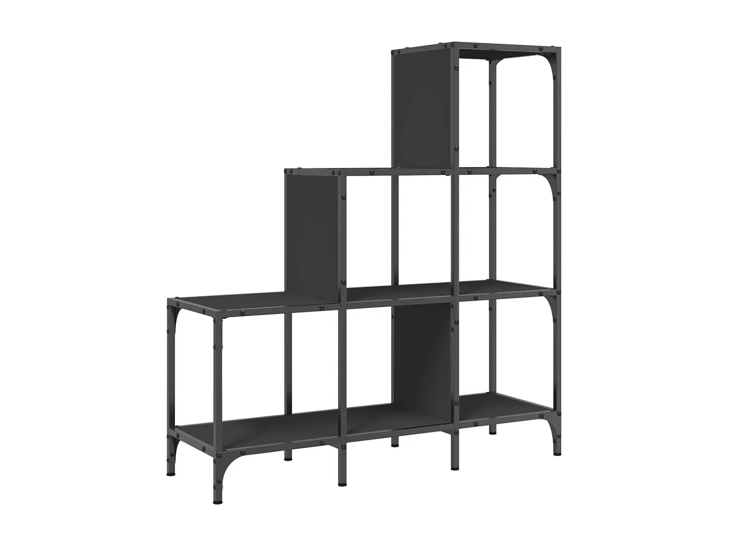 Estante 92x30x102 cm derivados de madeira e metal preto