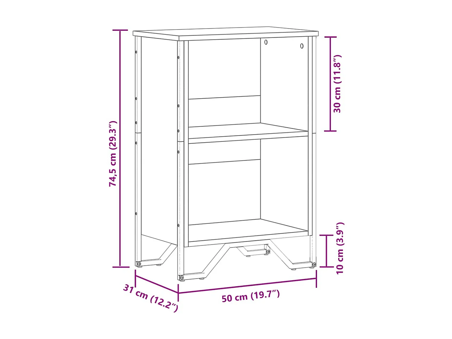 Bücherregal Artisan-Eiche 68,5x32x75 cm Holzwerkstoff