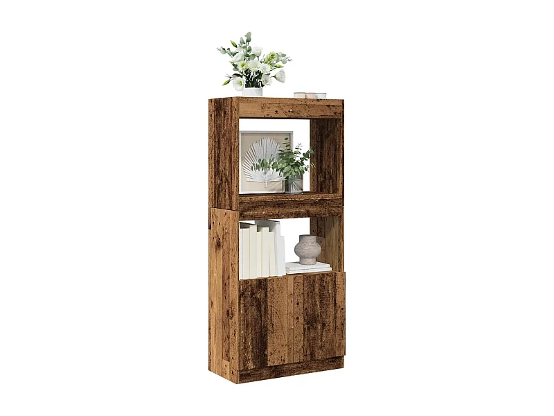 Highboard Altholz-Optik 63x33x140 cm Holzwerkstoff