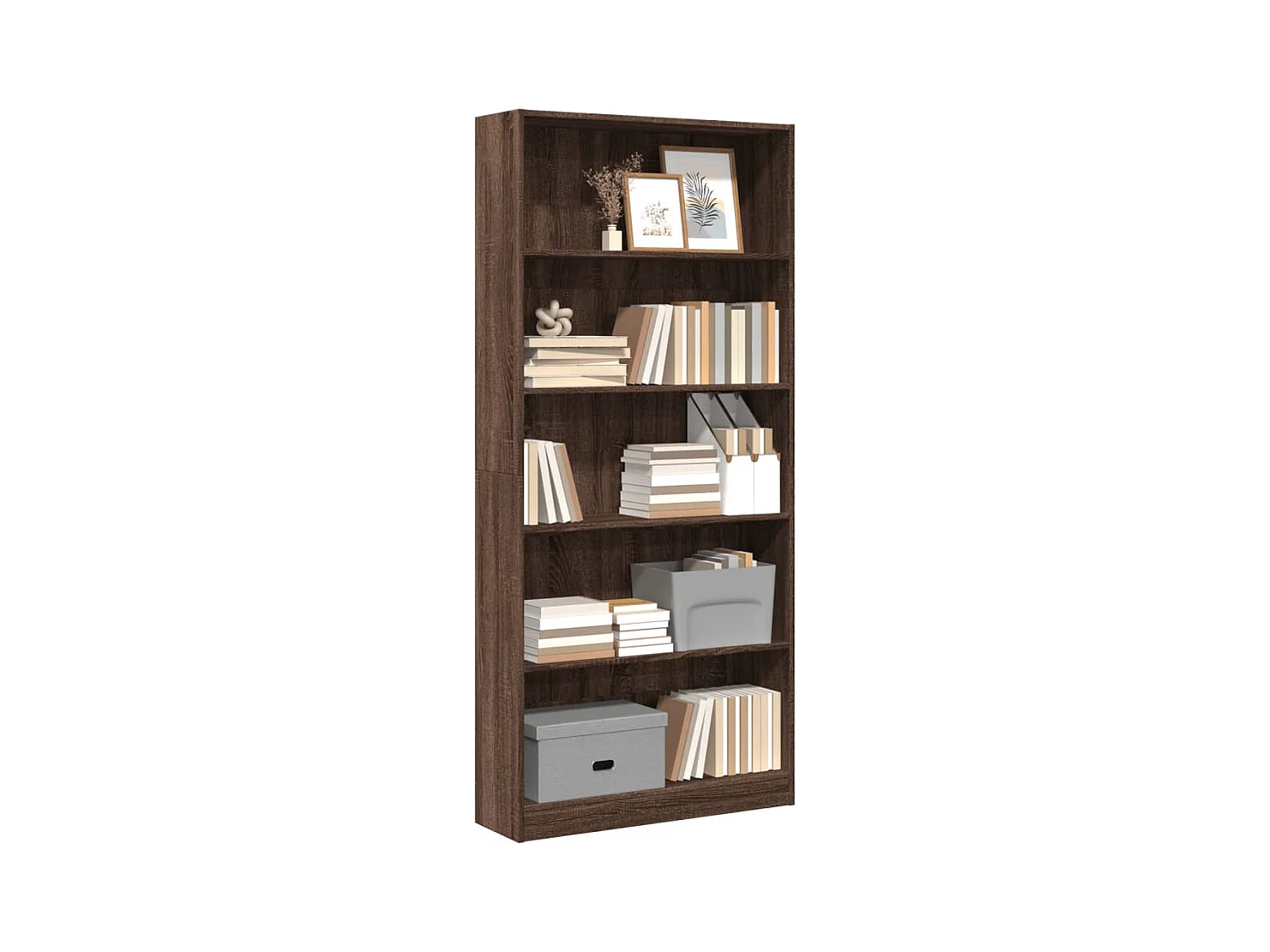 Bibliothèque chêne marron 80x24x176 cm bois d'ingénierie