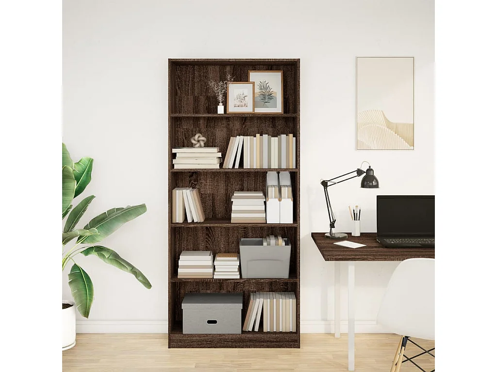 Bücherregal Braun Eichen-Optik 80x24x176 cm Holzwerkstoff