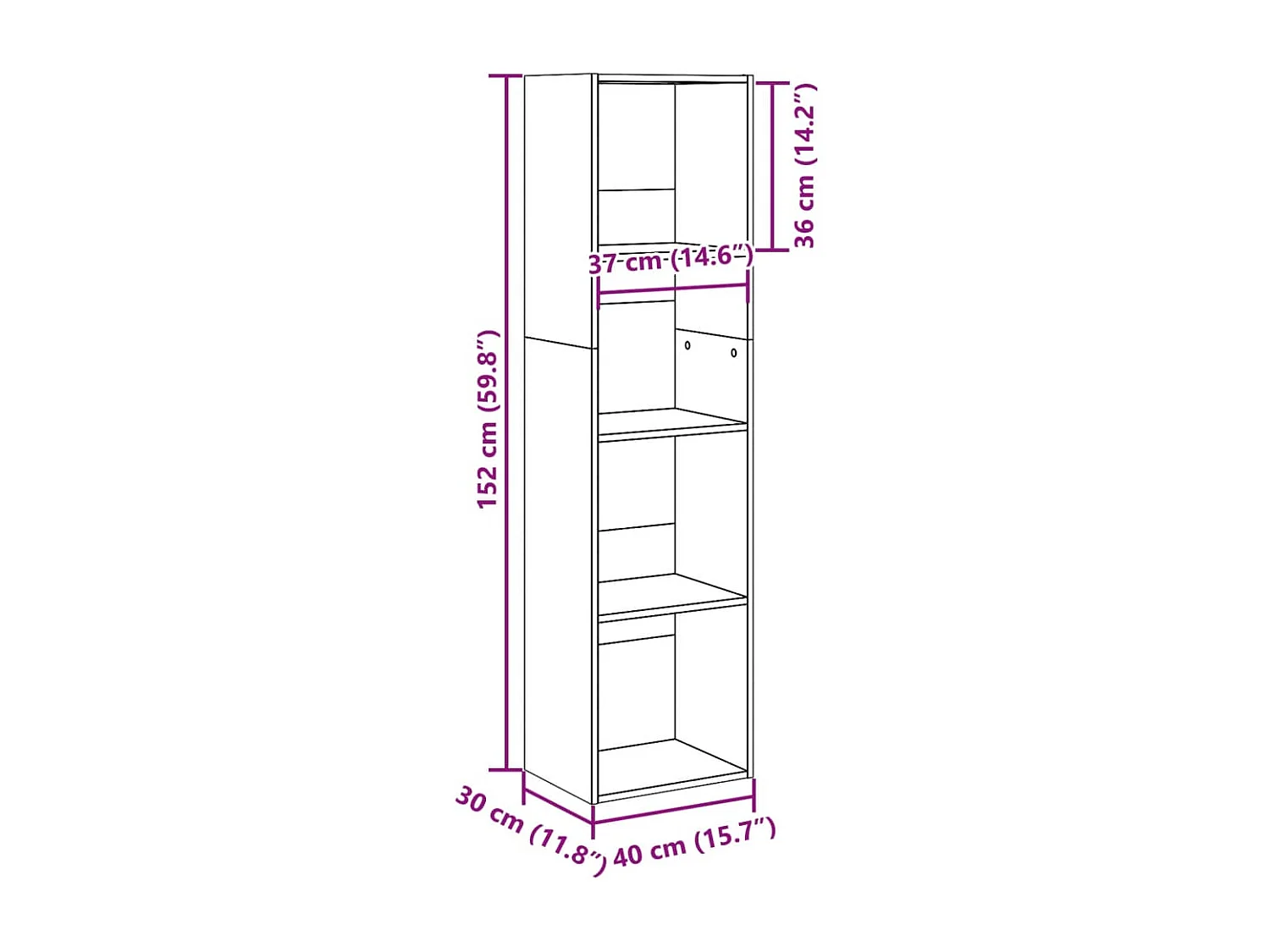 Libreria Rovere Sonoma 80x30x114 cm in Legno Multistrato