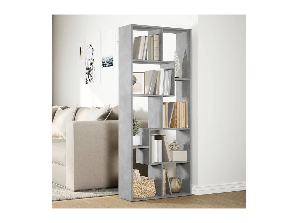 Raumteiler-Bücherregal Betongrau 67x25x161,5 cm Holzwerkstoff
