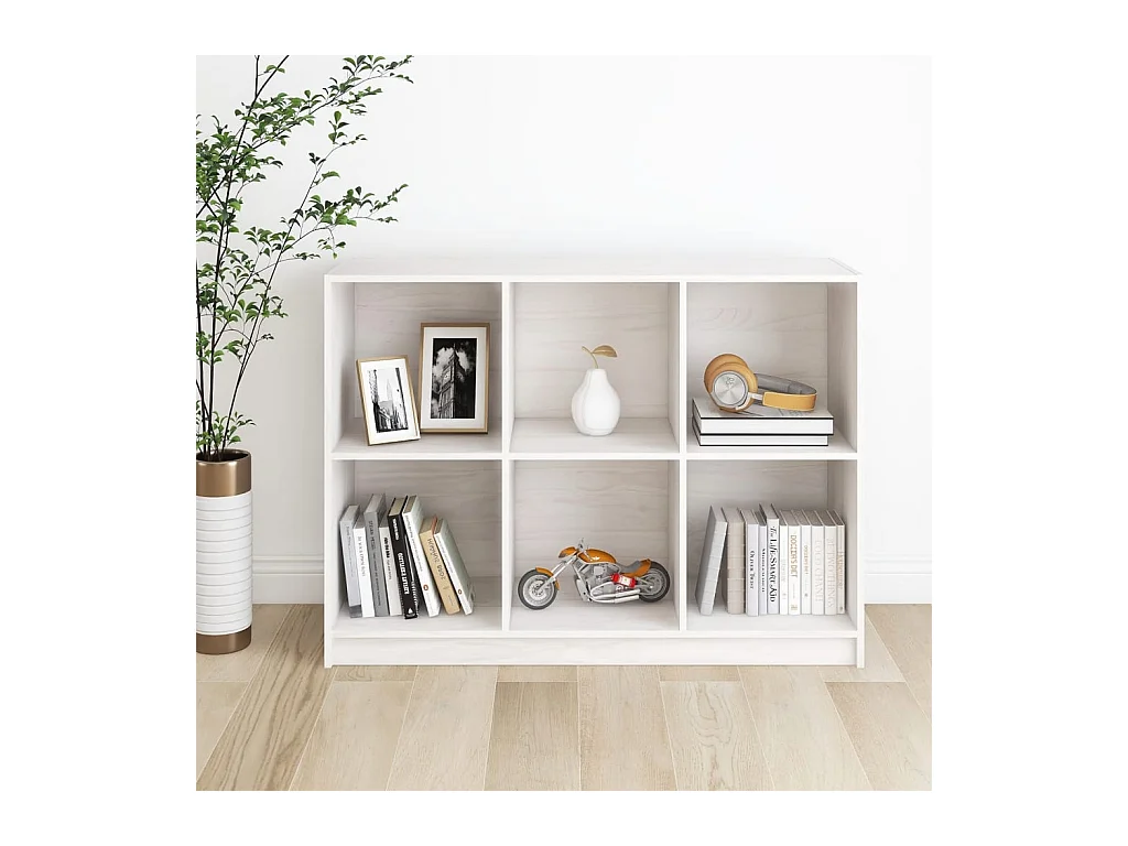 Bibliothèque Blanc 104x33x76 cm bois de pin massif
