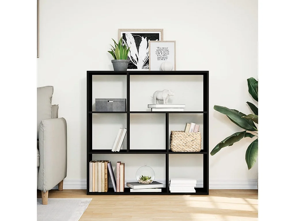 Raumteiler-Bücherregal Schwarz 102x29x103,5 cm Holzwerkstoff