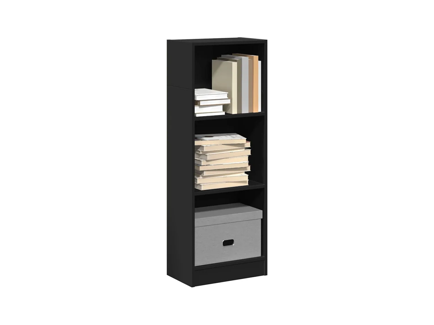 Libreria Nera 40x24x109 cm in Truciolato