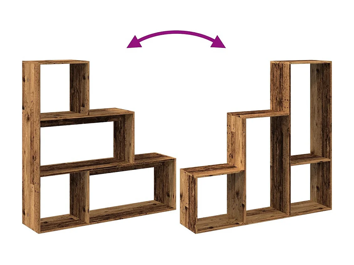 Étagère séparatrice de pièce 3niveaux sonoma gris 123x29x123 cm