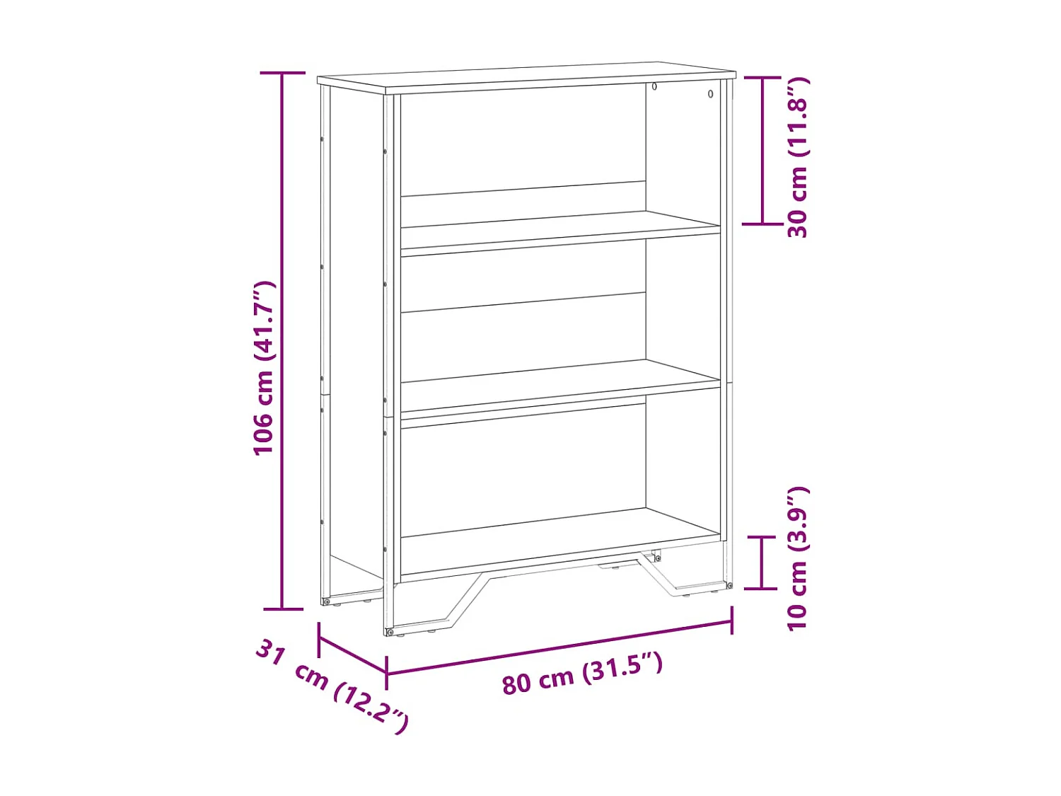 Bibliothèque chêne sonoma 80x31x106 cm bois d'ingénierie