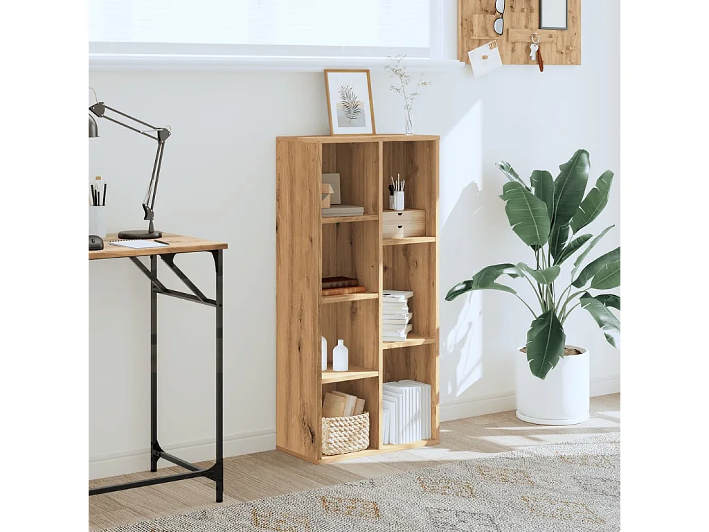 Bibliothèque chêne artisanal 50x25x105 cm bois d'ingénierie