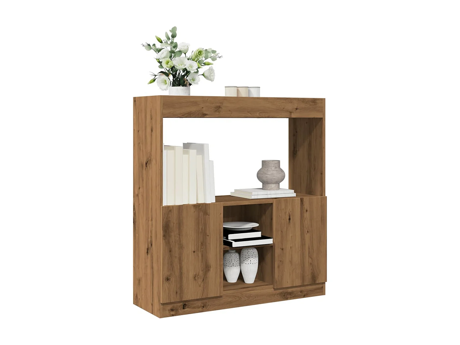 Credenza Rovere Artigianale 92x33x100 cm in Legno Multistrato