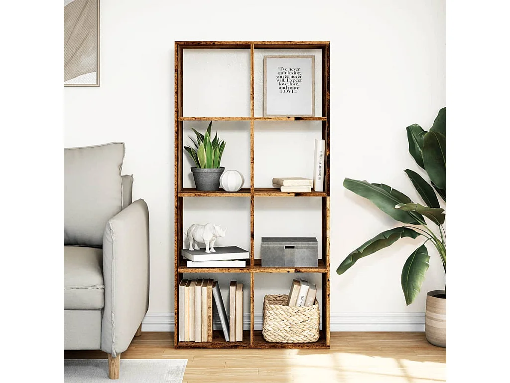 Raumteiler-Bücherregal Altholz-Optik 69,5x29x137,5 cm