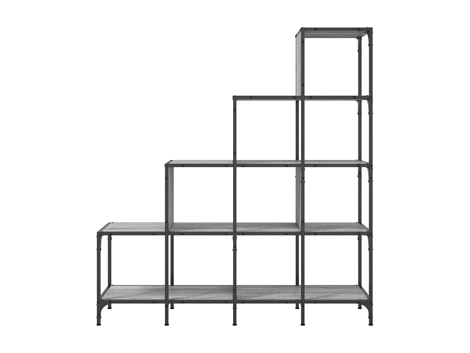 Bibliothèque sonoma gris 122x30x132 cm bois ingénierie et métal