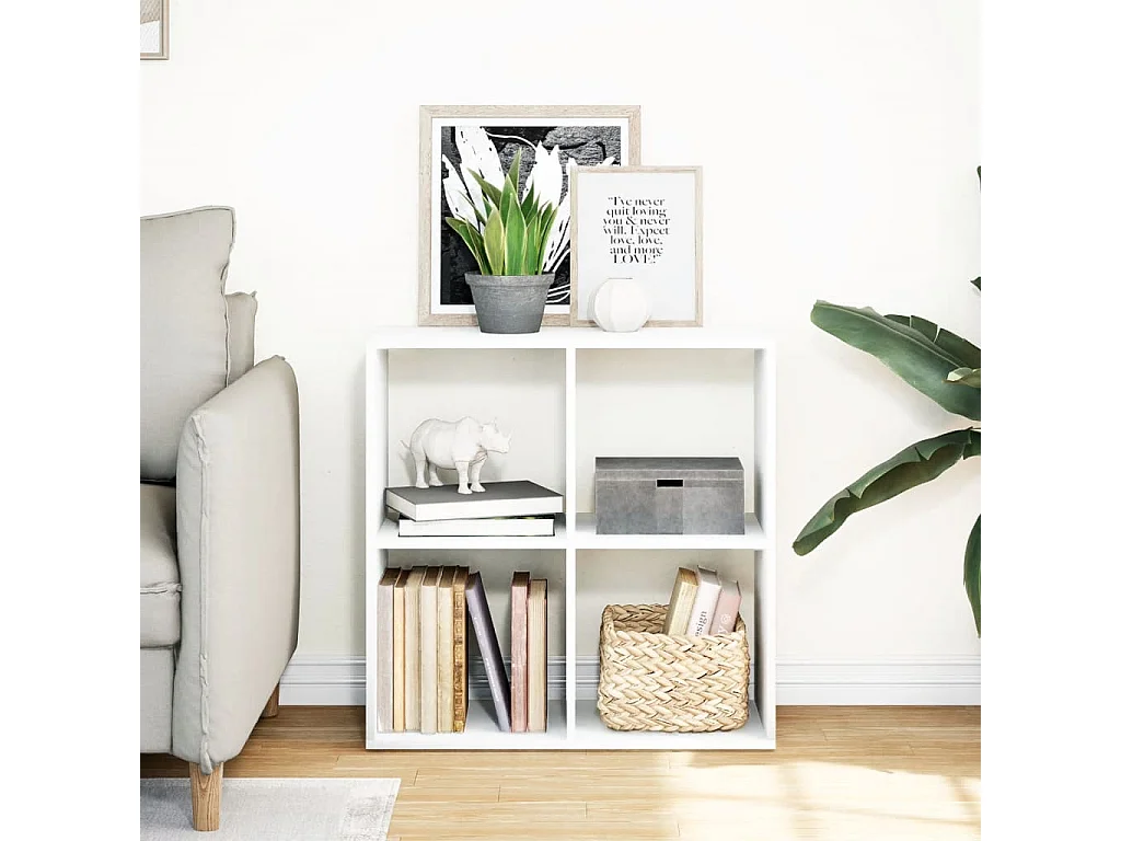 Raumteiler-Bücherregal Weiß 69,5x29x69,5 cm Holzwerkstoff