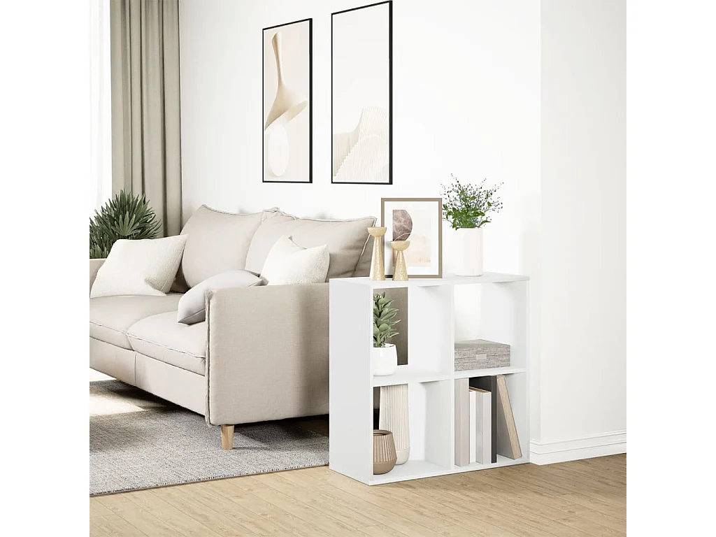 Raumteiler-Bücherregal Weiß 69,5x29x69,5 cm Holzwerkstoff