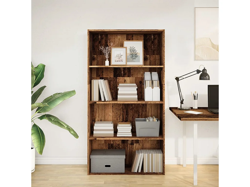 Bibliothèque vieux bois 80x30x152 cm bois d'ingénierie