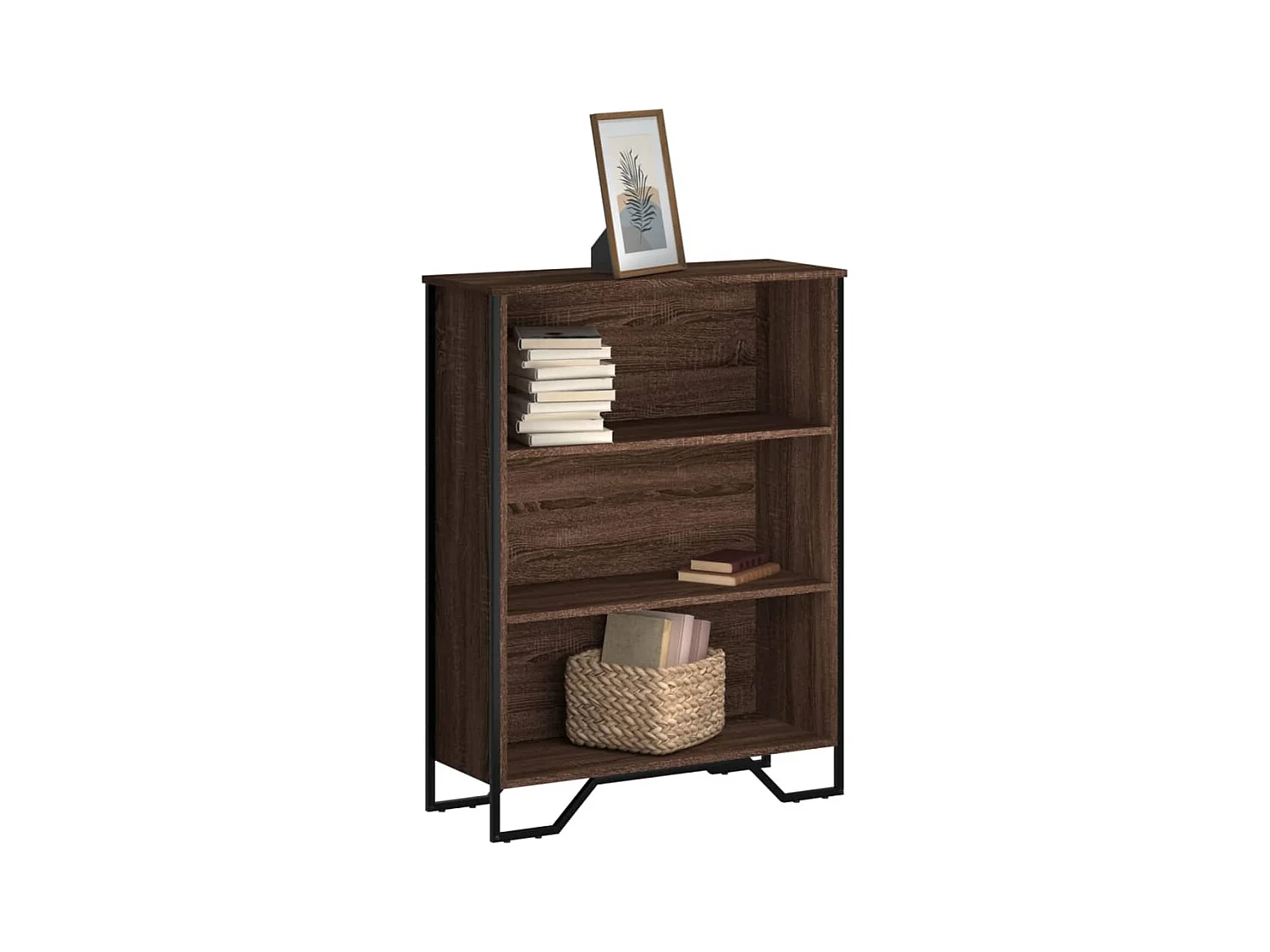 Bibliothèque chêne marron 80x31x106 cm bois d'ingénierie
