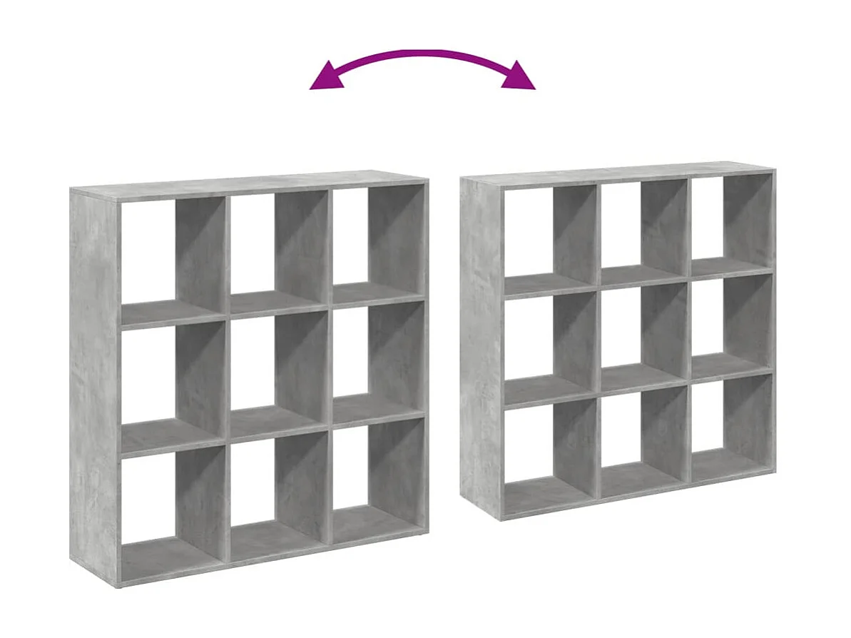 Librería divisora 4 niveles roble ahumado 131,5x29x131,5 cm