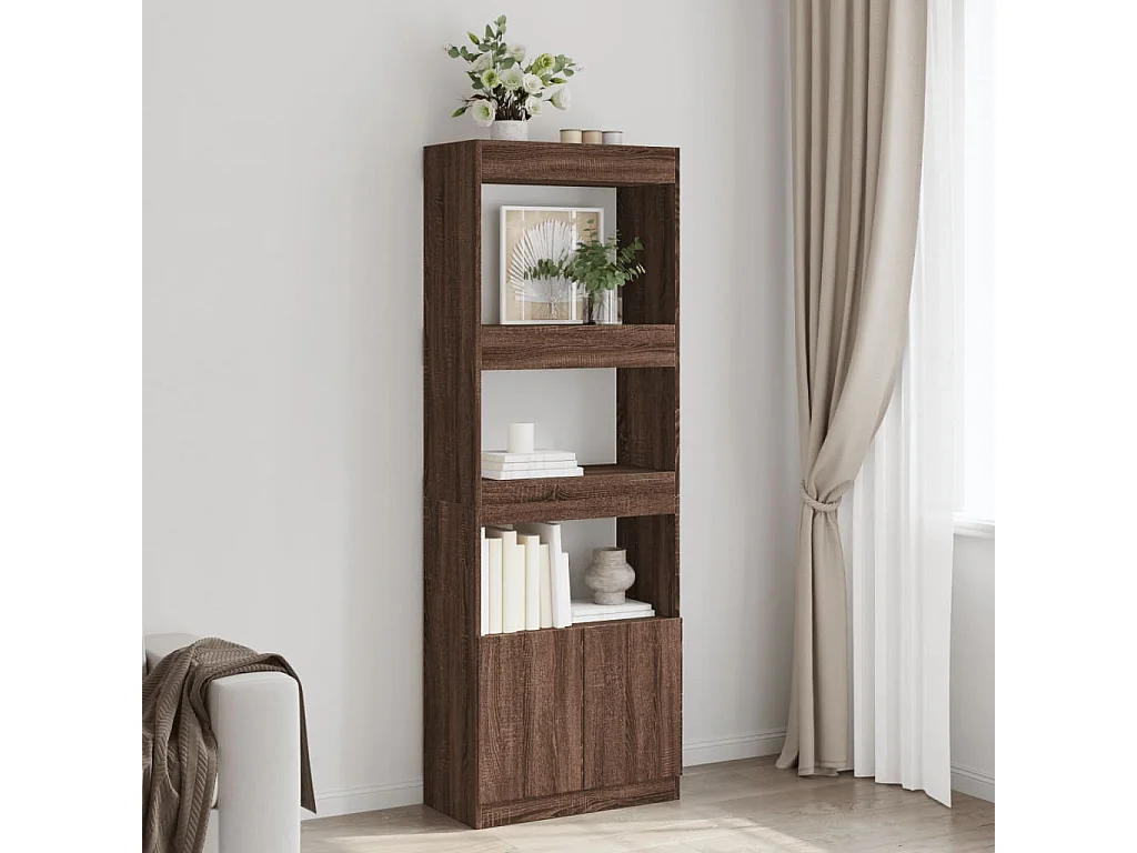 Credenza Rovere Marrone 63x33x180 cm in Truciolato