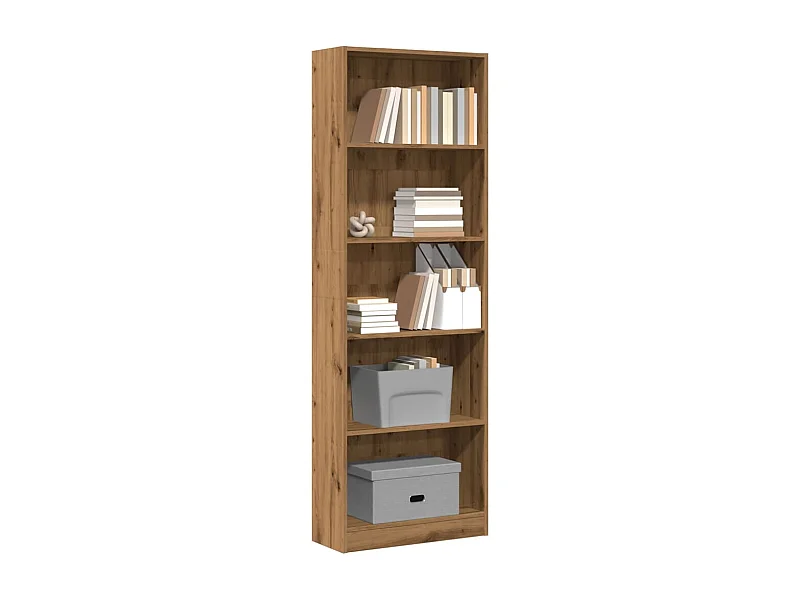 Estantería de madera de ingeniería roble artesanal 60x24x176 cm