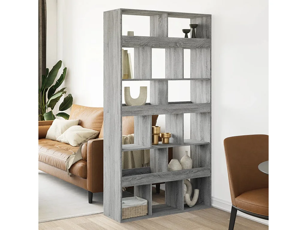 kamerscherm 100x33x187,5 cm bewerkt hout grijs sonoma eiken