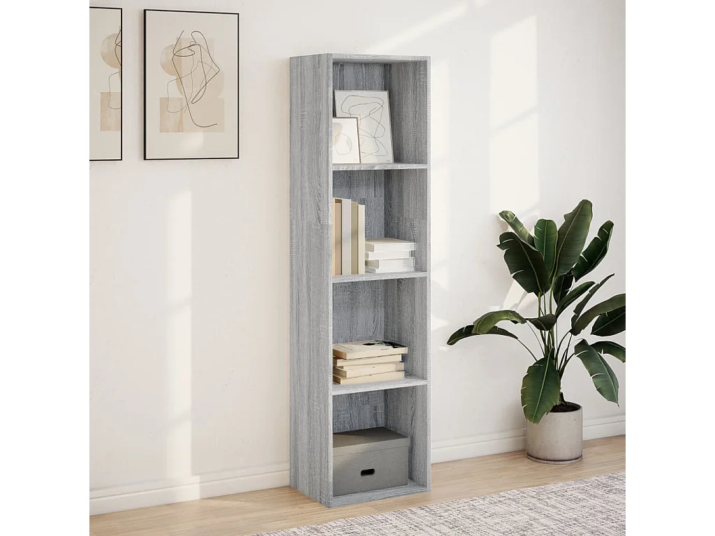 Estantería de madera de ingeniería gris Sonoma 40x30x152 cm